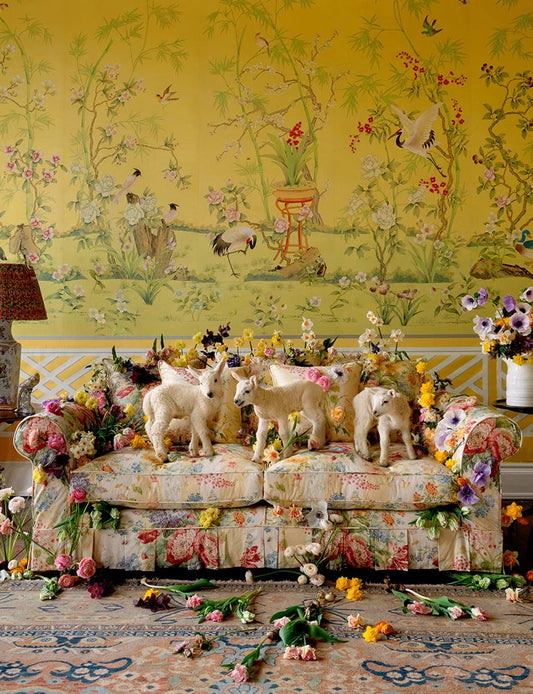 Barton Large Sofa with Scatter Cushions in Stripe Berrington by Colefax and Fowler - Made to Order