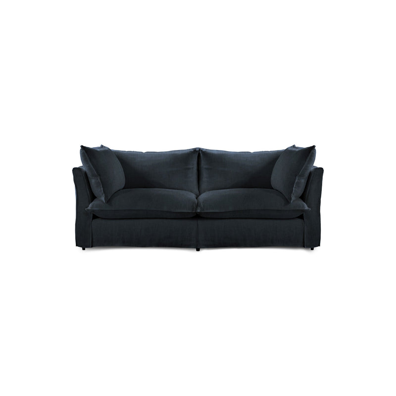 Coco 2.5 seater sofa with Knife Edge cushion in Midnight Linen - Made to Order
