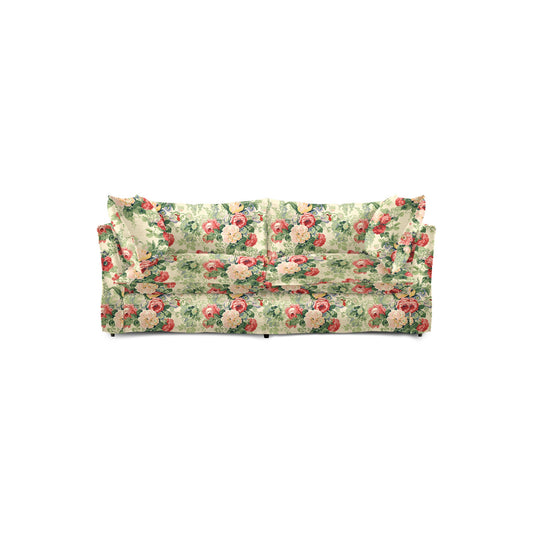 Coco 2.5 seater sofa with Knife Edge cushion in English Garden Classic Rose - Made to Order