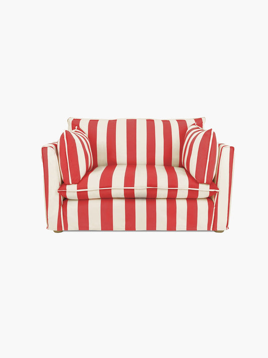 Cocobella Loveseat in Petunia Red Stripe