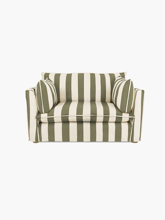Cocobella Loveseat in Spring Green Stripe