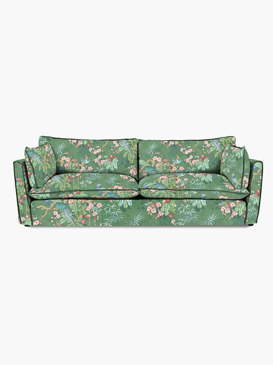 Cocobella 3.5 Seater Sofa in Belleville Juniper with Pine Velvet Trim