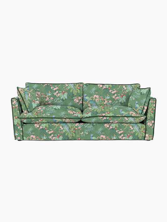 Cocobella 3 Seater Sofa in Belleville Juniper with Pine Velvet Trim
