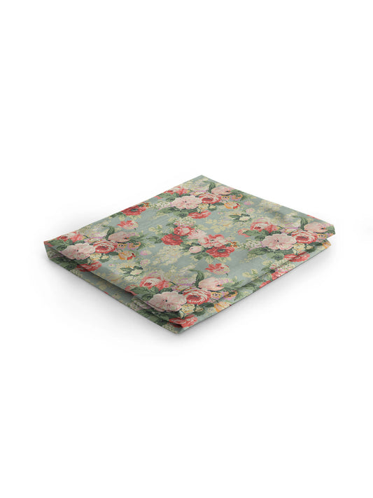 Cocobella Footstool Cover in English Garden Grey Skies