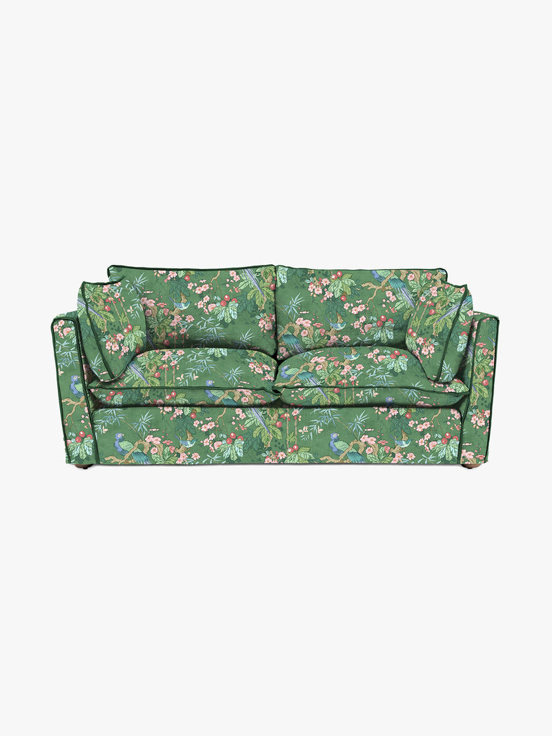Cocobella 2.5 Seater Sofa in Belleville Juniper with Pine Velvet Trim