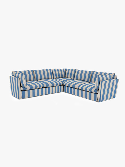 Cocobella 3 x 3 seater sofa in Cornish Blue Stripe