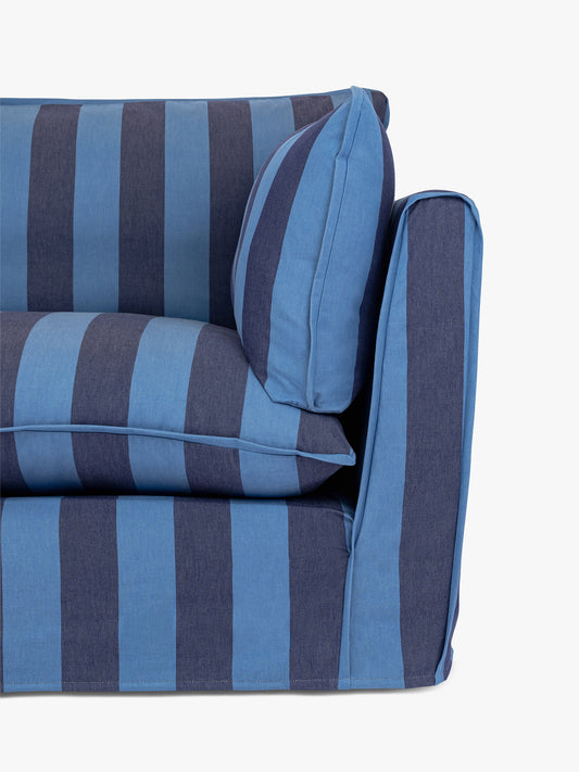 Cocobella 3 x 3 seater sofa in Coastal Blue Stripe