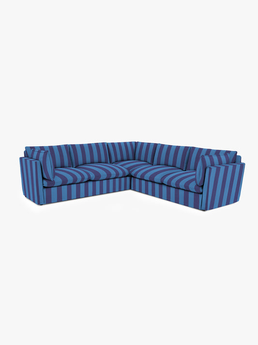 Cocobella 3 x 3 seater sofa in Coastal Blue Stripe