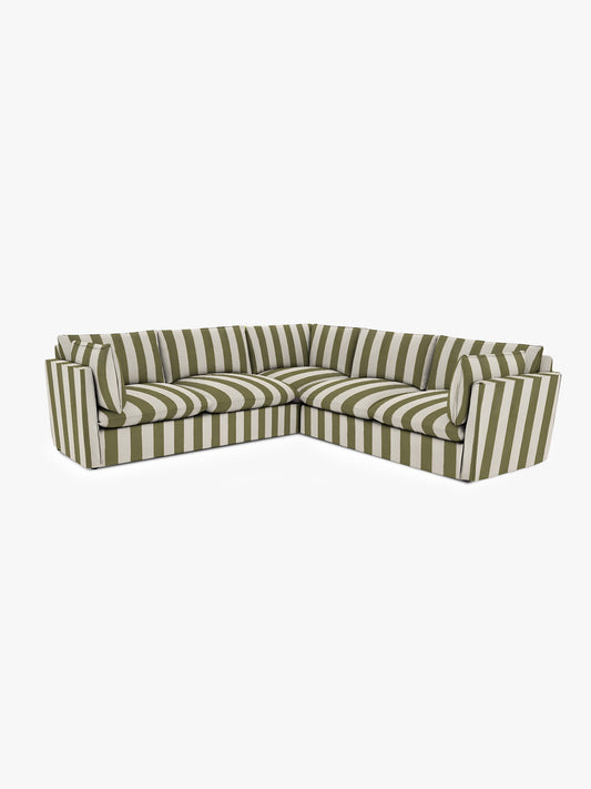 Cocobella 3 x 3 seater sofa in Spring Green Stripe
