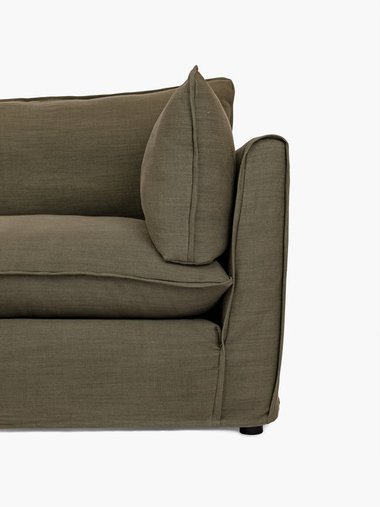 Cocobella RH 2 x 3 seater sofa in Beatrice Olive