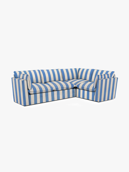 Cocobella LH 3 x 2 seater sofa in Cornish Blue Stripe