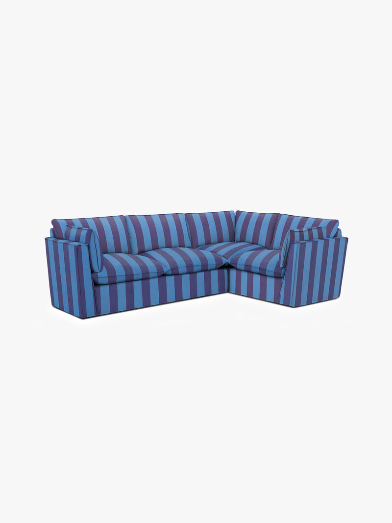 Cocobella LH 3 x 2 seater sofa in Coastal Blue Stripe