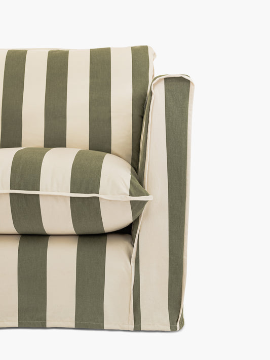 Cocobella RH 2 x 3 seater sofa in Spring Green Stripe
