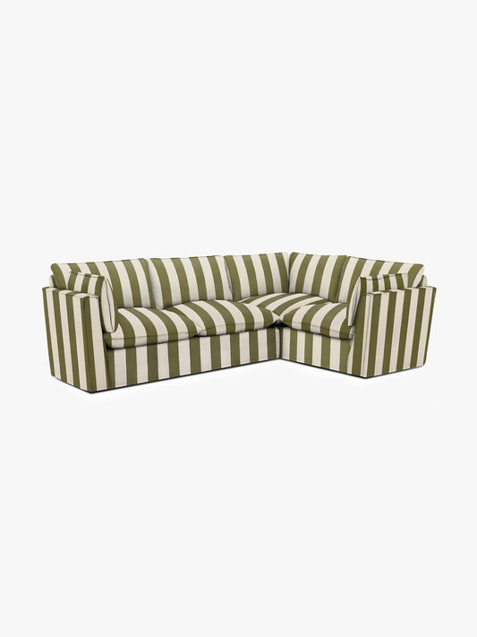 Cocobella LH 3 x 2 seater sofa in Spring Green Stripe