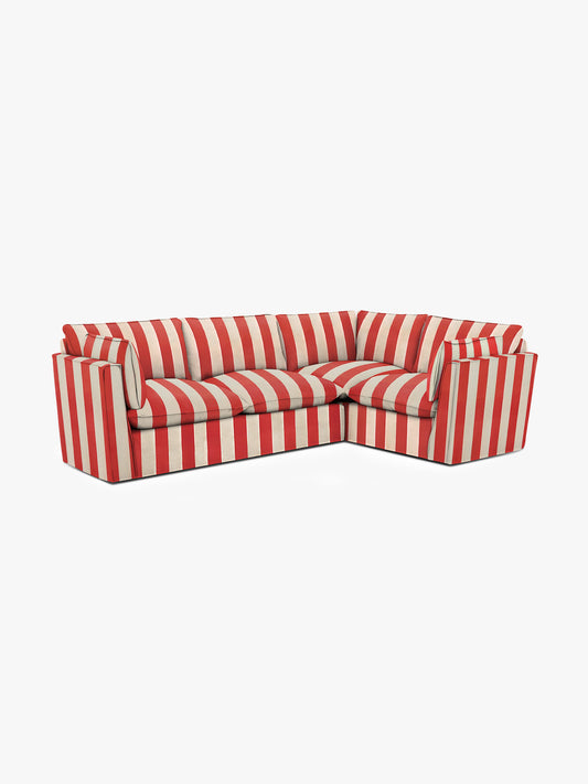 Cocobella LH 3 x 2 seater sofa in Petunia Red Stripe