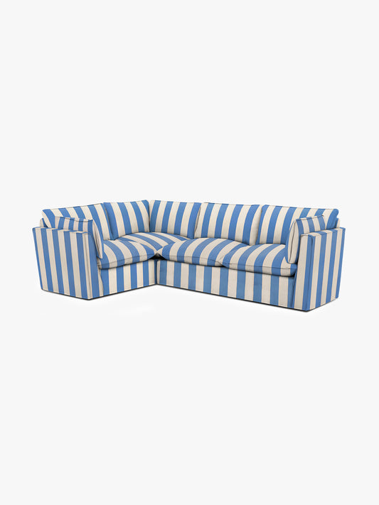 Cocobella RH 2 x 3 seater sofa in Cornish Blue Stripe
