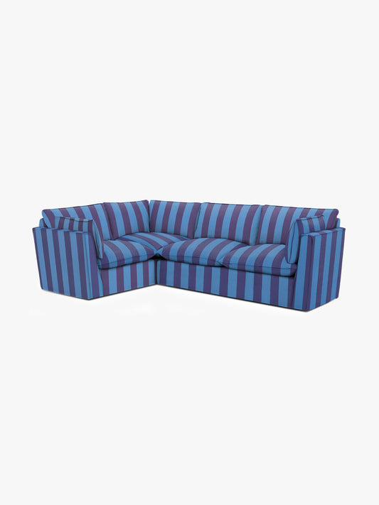 Cocobella RH 2 x 3 seater sofa in Coastal Blue Stripe