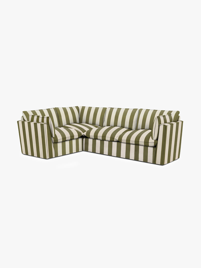 Cocobella RH 2 x 3 seater sofa in Spring Green Stripe
