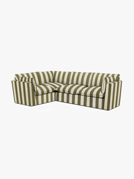 Cocobella RH 2 x 3 seater sofa in Spring Green Stripe