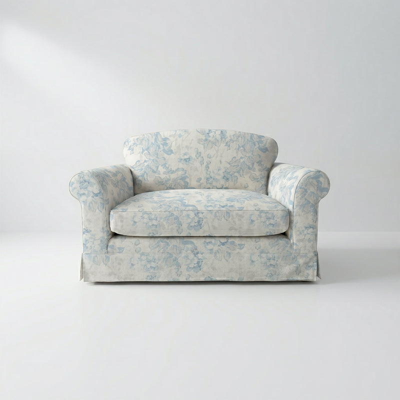 Barton Loveseat with Big Back Cushions in Midsummer Faded Blue - Made to Order