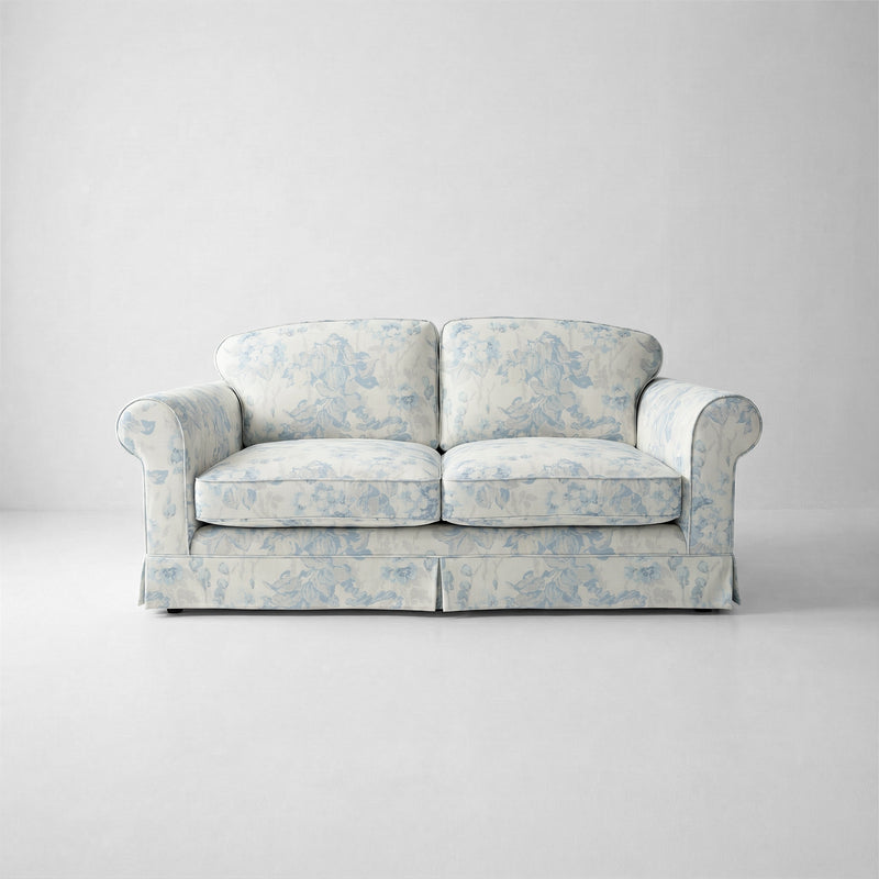 Barton 2-Seater Sofa with Big Back Cushions in Midsummer Faded Blue - Made to Order
