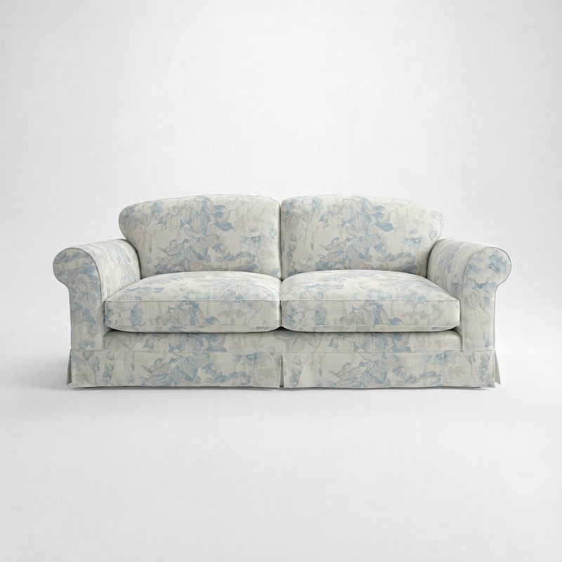 Barton Large Sofa with Big Back Cushions in Midsummer Faded Blue - Made To Order
