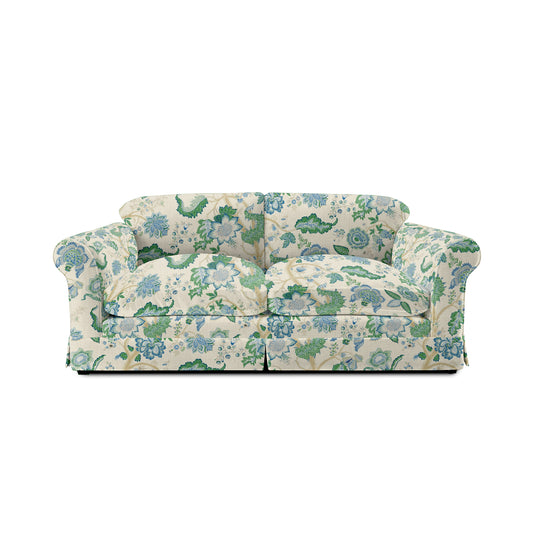 Barton Large Sofa with Big Back Cushions in Kitty Blue Green - Made to Order