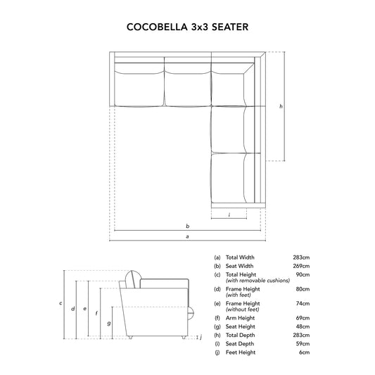 Cocobella 3 x 3 seater sofa in Woodland Stripe