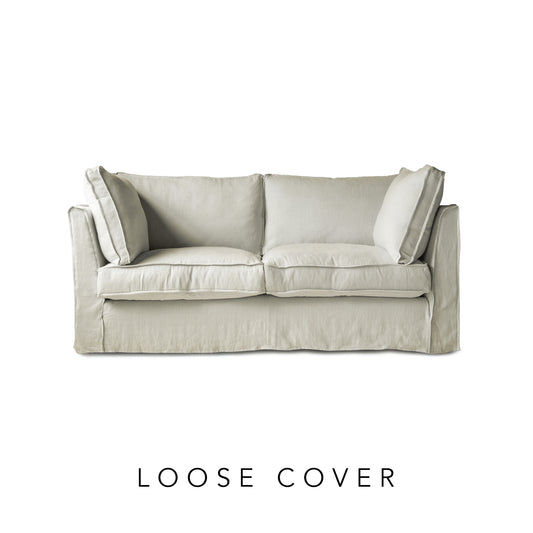 Coco 2.5 seater sofa with Self Piped Box Edge cushion in Designers Guild Brera Lino Putty - Cover Only