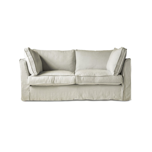 Coco 2.5 seater sofa with Self Piped Box Edge cushion in Designers Guild Brera Lino Putty - Made to Order