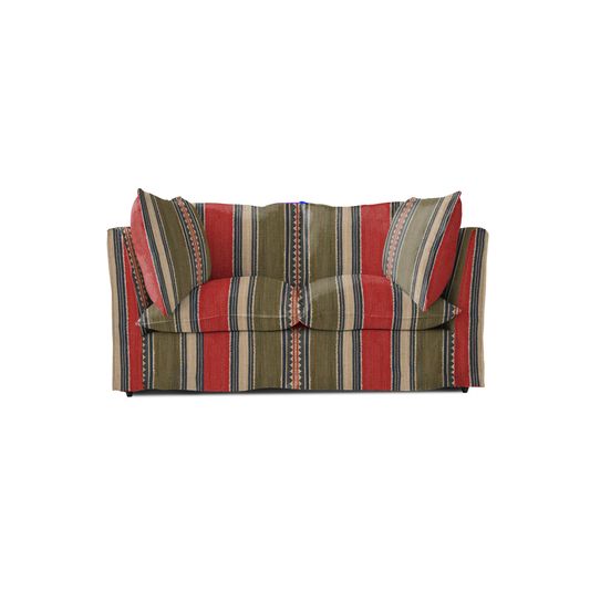 Coco 2 seater sofa with Knife Edge cushion in Las Salinas - Made to order