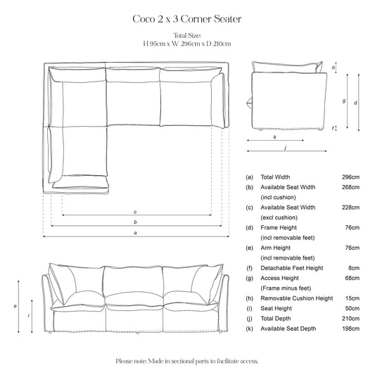 Coco 2 x 3 seater sofa Self Piped Knife Edge cushion in Coastal Blue Stripe - Made to Order