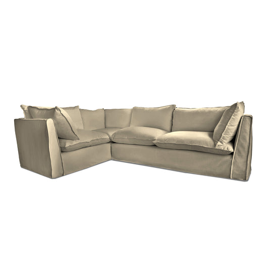 Coco 2 x 3 seater sofa with Knife Edge Cushion in Sisal Linen - Made to Order