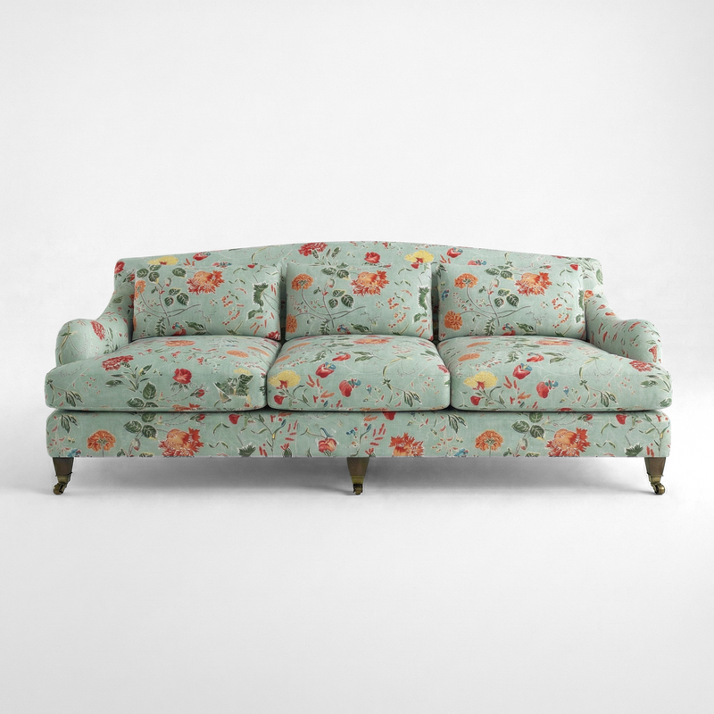 Felix 4 seater sofa in Natural Linen Wildwood Duck Egg