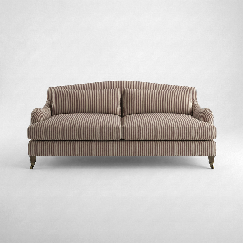 Felix 3 seater sofa in Narrow Chocolate Stripes