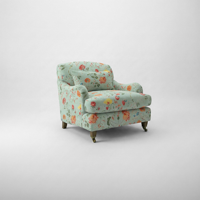 Felix Armchair with Fixed Back in Wildwood Duck Egg