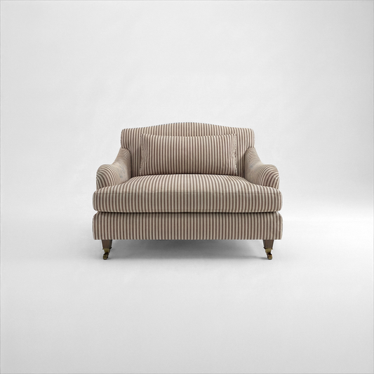 Felix Loveseat in Narrow Chocolate Stripes