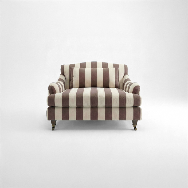Felix Loveseat in Chocolate Stripes