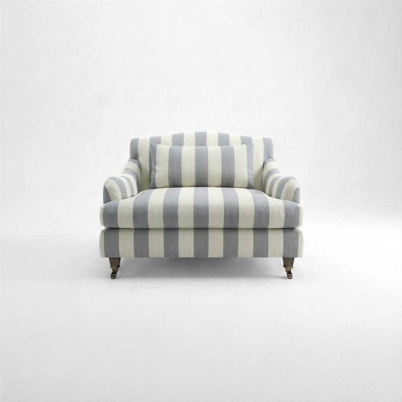 Felix Loveseat in Garden Grey Stripes