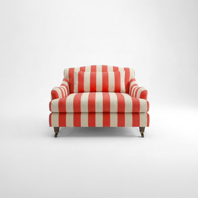 Felix Loveseat in Petunia Stripes