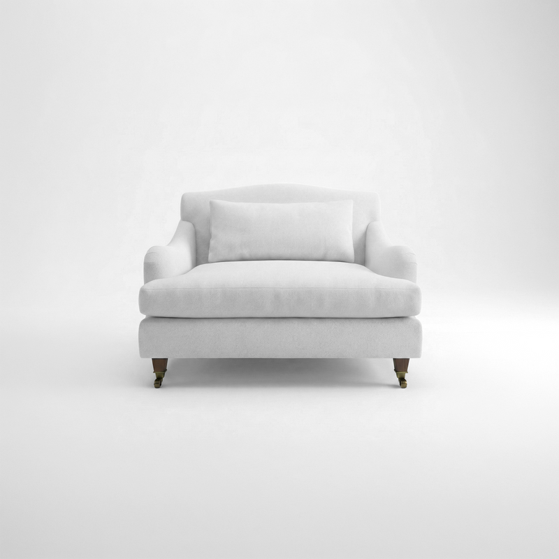 Felix Fixed Cover Loveseat with Box Edge Cushion in Customer's Own Material - Made to Order