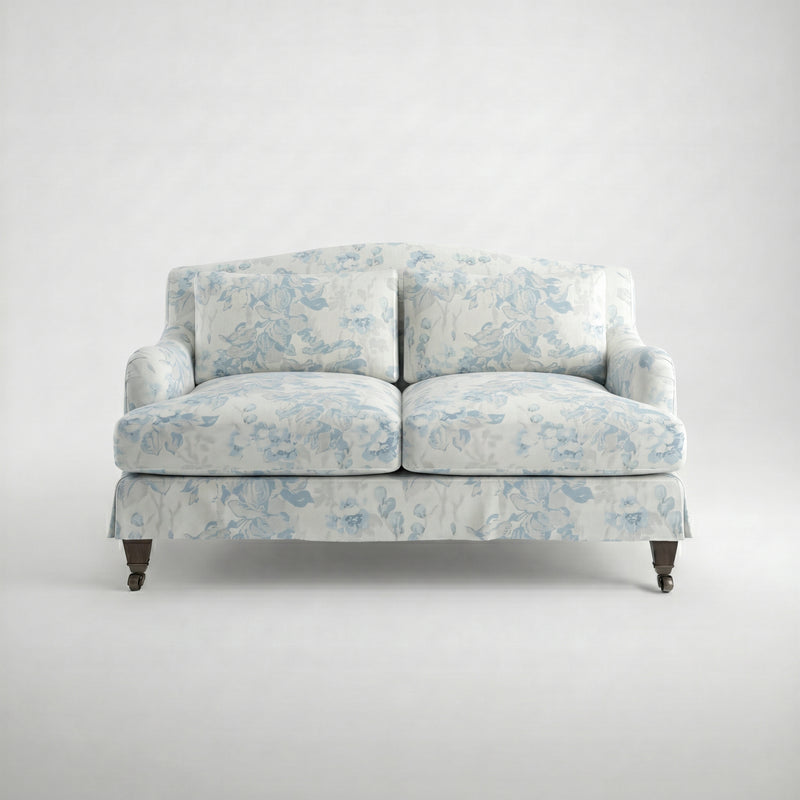 Felix Loose Cover 2 Seater Sofa in Midsummer Faded Blue - Made to Order
