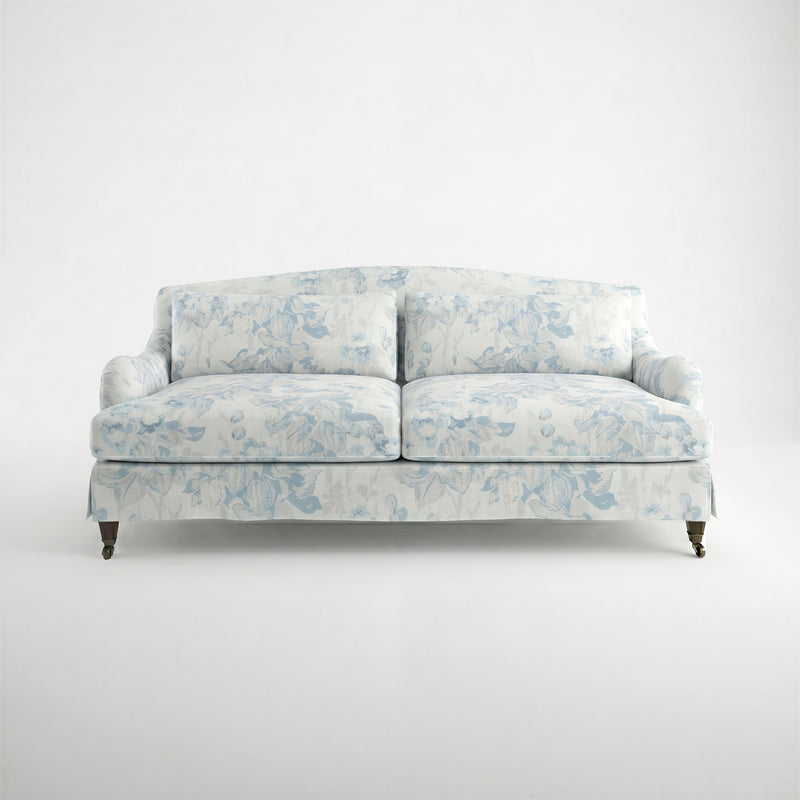 Felix Loose Cover 3 Seater Sofa in Midsummer Faded Blue - Made to Order
