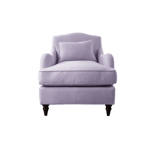 Isobel Armchair with Fixed Back in Cotton Linen Sea Salt