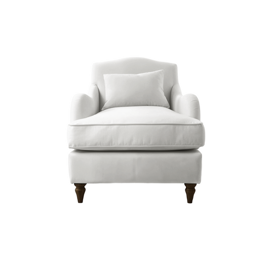 Isobel Armchair with Fixed Back in Cotton Linen Cool Coconut