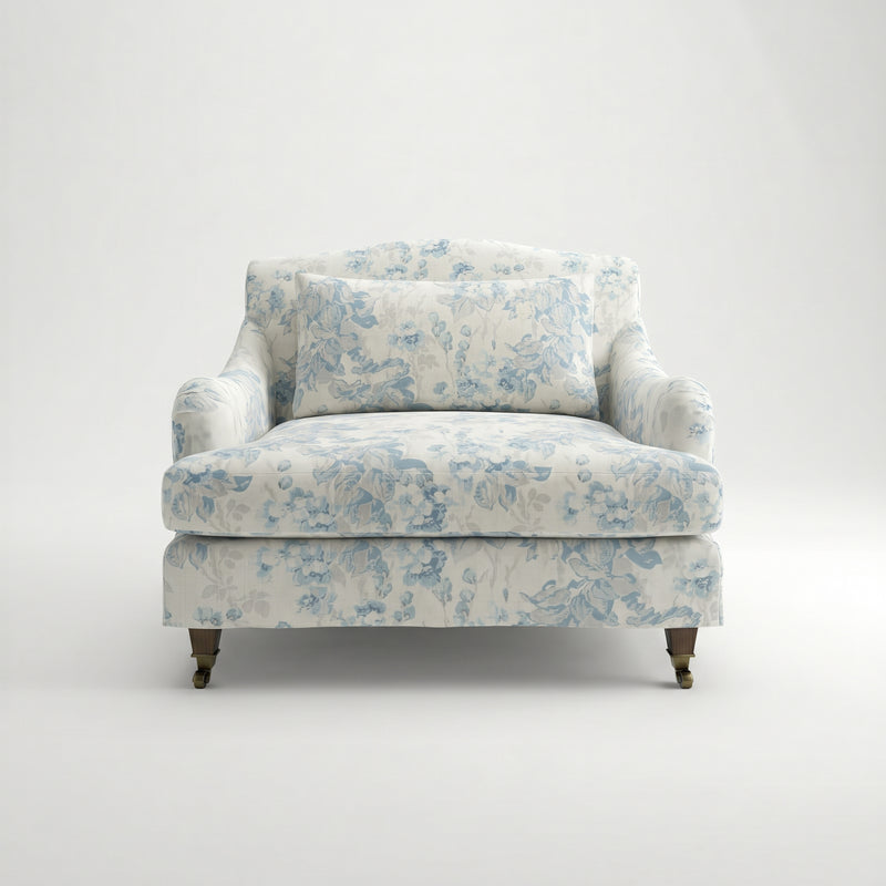 Felix Loose Cover Loveseat in Midsummer Faded Blue - Made to Order