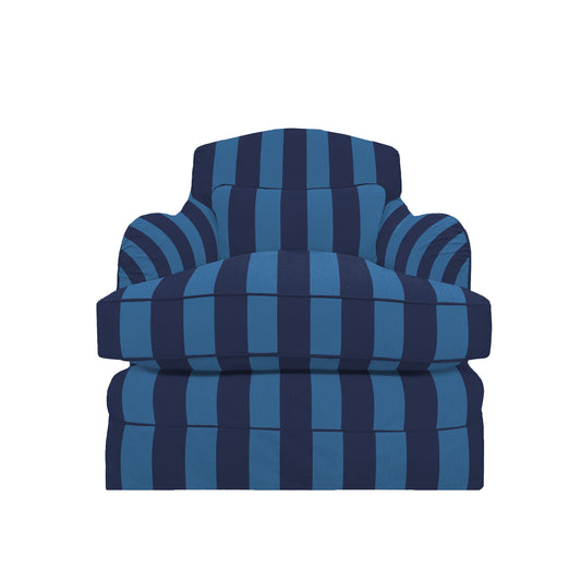 Felix Armchair in Coastal Blue Stripe