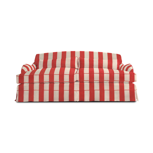 Felix Large Sofa in Petunia Red Stripe