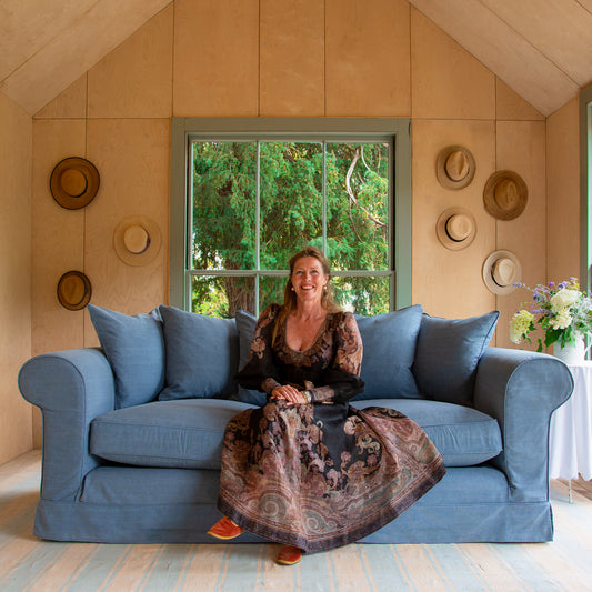 Salthrop Large Sofa with Scatter Cushion in Boho Denim