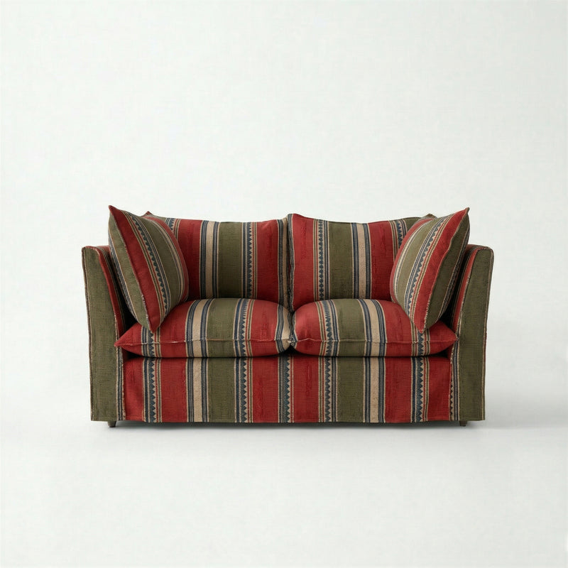 Coco 2 seater sofa with Knife Edge cushion in Las Salinas - Made to order